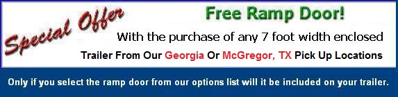 Free Upgrade On Discount 7 Foot Width Cargo And Motorcycle Trailers From Georgia Facility